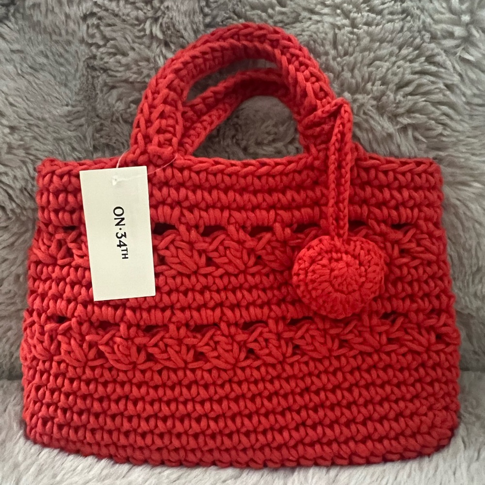 ON 34th Red Crochet Handbag